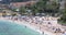 France, Saint-Jean-Cap-Ferrat, 29 May 2017: Coast of cape, families on the beach, bathers, children is playing