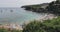 France, Saint-Jean-Cap-Ferrat, 29 May 2017: Coast of cape, families on the beach, bathers, children is playing