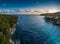 France, Saint-Jean-Cape-Ferrat, 15 December 2019: Aerial view of most expensive place in French Riviera at sunset