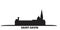 France, Saint Savin city skyline isolated vector illustration. France, Saint Savin travel black cityscape