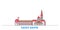 France, Saint Savin line cityscape, flat vector. Travel city landmark, oultine illustration, line world icons