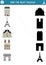 France shadow matching activity. French puzzle with Eiffel Tower, castle, Notre Dame, Triumphal arch. Find correct silhouette