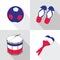 France Soccer football icons flat style