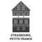 France, Strasbourg, Petite travel landmark vector illustration