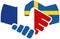 France - Sweden handshake