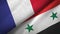 France and Syria two flags textile cloth, fabric texture