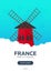 France. Time to travel. Travel poster. Vector flat illustration.