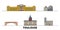 France, Toulouse flat landmarks vector illustration. France, Toulouse line city with famous travel sights, skyline
