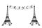 France Tourism Concept. France Sign on the rope with Eiffel Towers