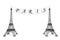 France Tourism Concept. Paris Sign on the rope with Eiffel Tower