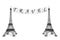 France Tourism Concept. Travel Sign on the rope with Eiffel Towers