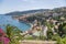 France. Town of Villefranche-sur-Mer and the bay of Villefranche