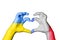 France Ukraine Heart, Hand gesture making heart