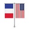 France and USA flags hanging together.
