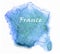 France vector watercolor map