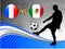 France versus Mexico on Blue Abstract World Map Background