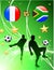 France versus South Africa on Abstract Green Stars Background