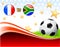 France versus South Africa on Abstract Red Background with Stars