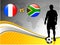 France versus South Africa on Abstract World Map Background