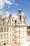 France. View of the courtyard of the castle of Chambord, 1519 - 1547 years. List of UNESCO.