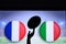 France vs Italy, Six nations Rugby match, Rugby trophy silhouette