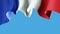 France waving flag for banner design. France waving flag on transparent background. French festive patriotic design pattern