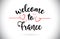 France Welcome To Message Vector Text with Red Love Hearts Illus
