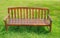France, wooden bench in a public park