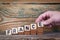 France. Wooden letters on the office desk, informative and communication background