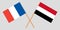 France and Yemen. The  French and Yemeni flags. Official colors. Correct proportion. Vector