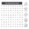 Franchise editable line icons, 100 vector set, collection. Franchise black outline illustrations, signs, symbols