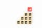 Franchise or franchising, Cube wooden toy block stack in pyramid with franchises business store icon for small business goal to