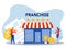 Franchise shop business,People shopping and Start Franchise Small Enterprise, Company or Shop