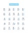 Franchises vector line icons set. Franchises, franchising, franchisors, franchisees, licensing, business, startups