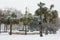 Francis Marion Square during the 2018 Snowstorm