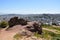 Franciscan Chert rock from the Age of Reptiles, Corona Heights Park with a view of San Francisco, 1.