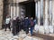 Franciscan Fathers on via Dolorosa procession. Jerusalem. Israel.