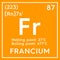 Francium. Alkali metals. Chemical Element of Mendeleev\\\'s Periodic Table. 3D illustration