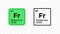 Francium, chemical element of the periodic table vector