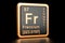 Francium Fr chemical element. 3D rendering