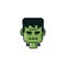 Frankenstein face halloween flat character