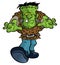Frankenstein monster cartoon illustration