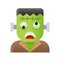 Frankenstein vector illustration, Halloween gradient style icon