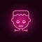 Frankenstein zombie mask icon. Elements of Halloween in neon style icons. Simple icon for websites, web design, mobile app, info