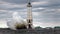 Frankfort Lighthouse, Crashing waves on Lake Michigan