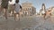 Frankfurt , Germany - August 02 2018: People searching for refreshment in the water of the fountain at Opernplatz during