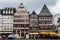 FRANKFURT, GERMANY - JUNE 4, 2017: Traditional german decorated houses at the Frankfurt Old town square
