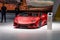 FRANKFURT, GERMANY - SEPT 2019: pink cabrio sports car LAMBORGHINI HURACAN SPYDER, IAA International Motor Show Auto Exhibtion