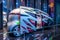 FRANKFURT, GERMANY - SEPT 2019: white black autonomous shuttle bus MERCEDES-BENZ VISION URBANETIC, IAA International Motor Show