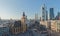 Frankfurt Hauptwache and Plaza aerial morning view